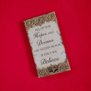 Inspirational Beige and Gold Wall Plaque